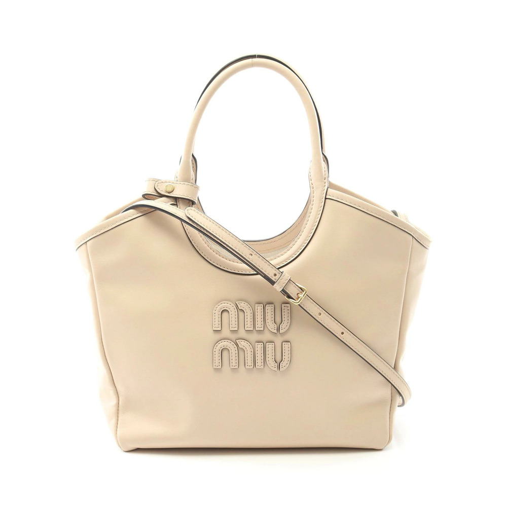 Miu Miu IVY Handbag Leather Beige